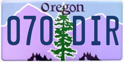 OR license plate 070DIR