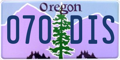OR license plate 070DIS