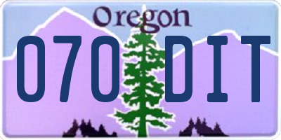 OR license plate 070DIT