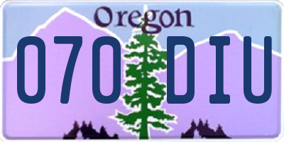 OR license plate 070DIU