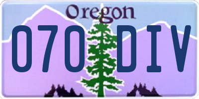 OR license plate 070DIV