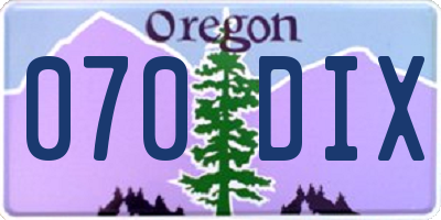 OR license plate 070DIX