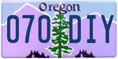 OR license plate 070DIY