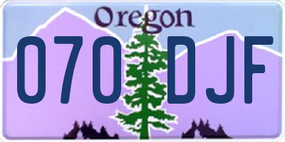 OR license plate 070DJF