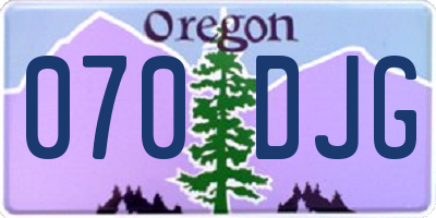 OR license plate 070DJG
