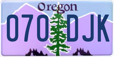 OR license plate 070DJK