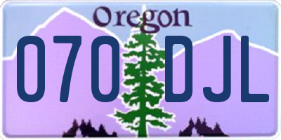OR license plate 070DJL