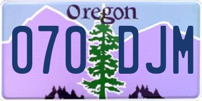 OR license plate 070DJM