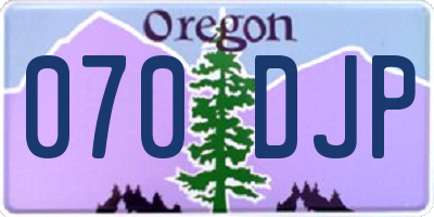 OR license plate 070DJP