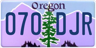 OR license plate 070DJR