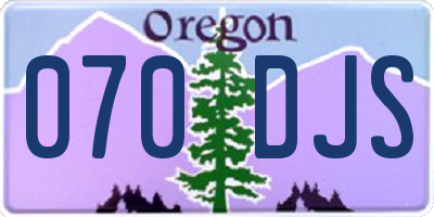 OR license plate 070DJS