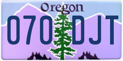 OR license plate 070DJT