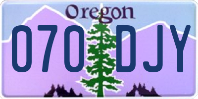 OR license plate 070DJY