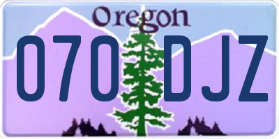 OR license plate 070DJZ