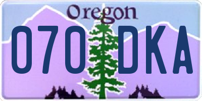 OR license plate 070DKA