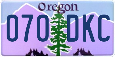 OR license plate 070DKC