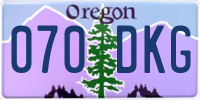OR license plate 070DKG