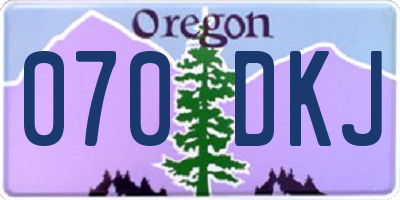 OR license plate 070DKJ