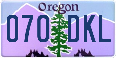 OR license plate 070DKL