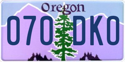 OR license plate 070DKO