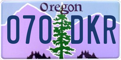 OR license plate 070DKR