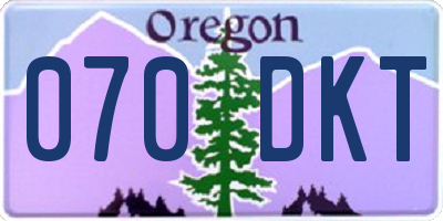 OR license plate 070DKT