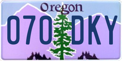 OR license plate 070DKY