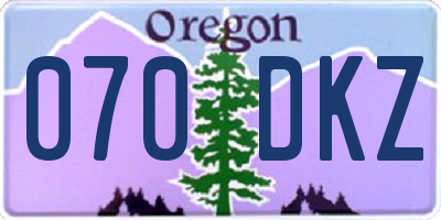 OR license plate 070DKZ