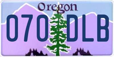 OR license plate 070DLB
