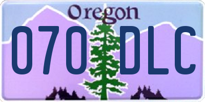 OR license plate 070DLC
