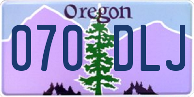 OR license plate 070DLJ