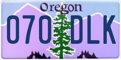 OR license plate 070DLK