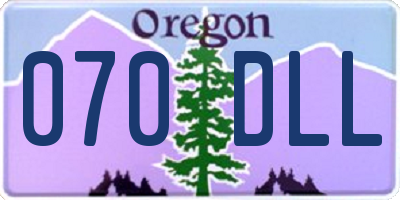 OR license plate 070DLL