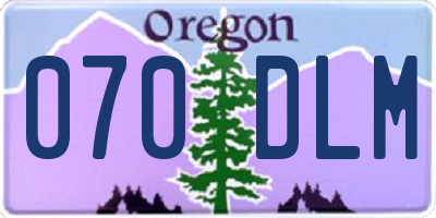 OR license plate 070DLM