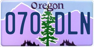 OR license plate 070DLN