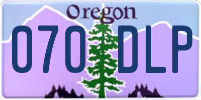OR license plate 070DLP