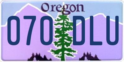 OR license plate 070DLU