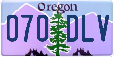 OR license plate 070DLV