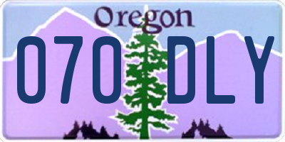OR license plate 070DLY