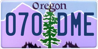 OR license plate 070DME
