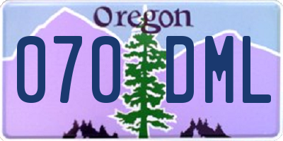 OR license plate 070DML