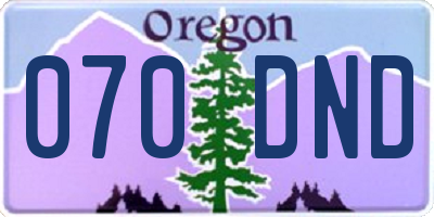 OR license plate 070DND