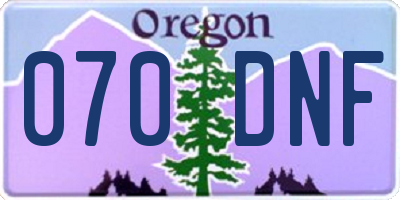 OR license plate 070DNF
