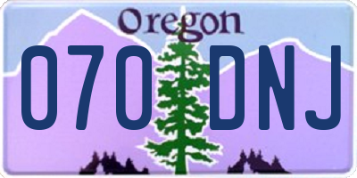 OR license plate 070DNJ