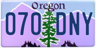 OR license plate 070DNY