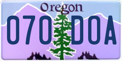 OR license plate 070DOA