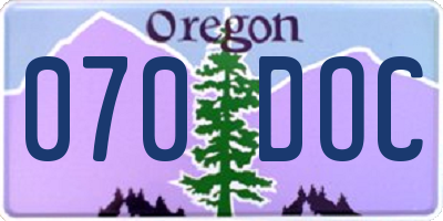 OR license plate 070DOC
