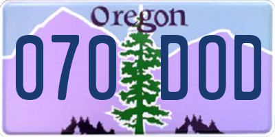 OR license plate 070DOD