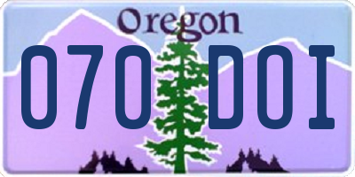 OR license plate 070DOI