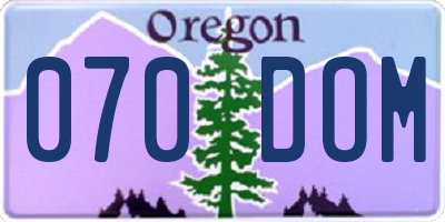 OR license plate 070DOM